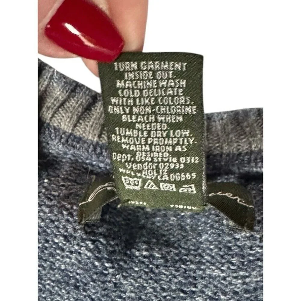 Eddie Bauer Men's Sz XXL Gray Blue Marled Long Sleeve Crew Neck Pullover Sweater - Picture 5 of 6